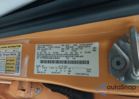 2021 Ford Ranger Lariat z USA, uszkodzony, nr VIN 1FTER4EH2MLD58495